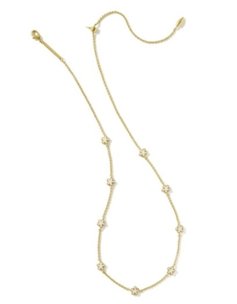 KENDRA SCOTT DESIGN Jane Gold Strand Necklace in White Enamel