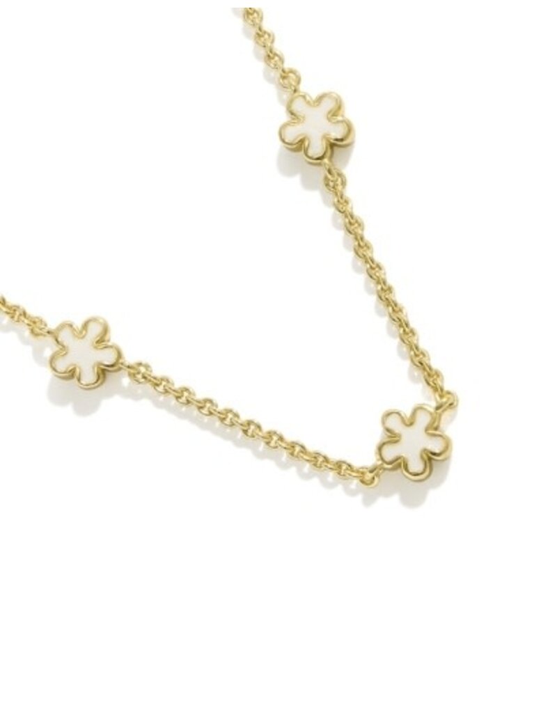 KENDRA SCOTT DESIGN Jane Gold Strand Necklace in White Enamel