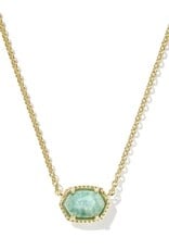 KENDRA SCOTT DESIGN Daphne Gold Frame Short Pendant Necklace in Teal Amazonite