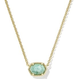 KENDRA SCOTT DESIGN Daphne Gold Frame Short Pendant Necklace in Teal Amazonite