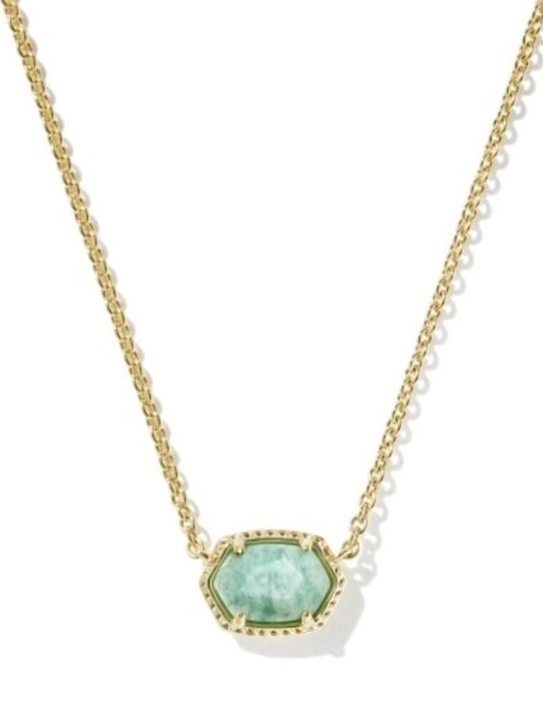 KENDRA SCOTT DESIGN Daphne Gold Frame Short Pendant Necklace in Teal Amazonite