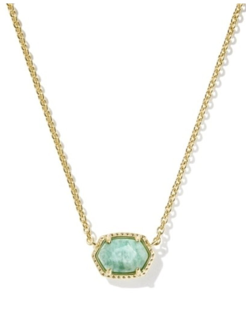 KENDRA SCOTT DESIGN Daphne Gold Frame Short Pendant Necklace in Teal Amazonite