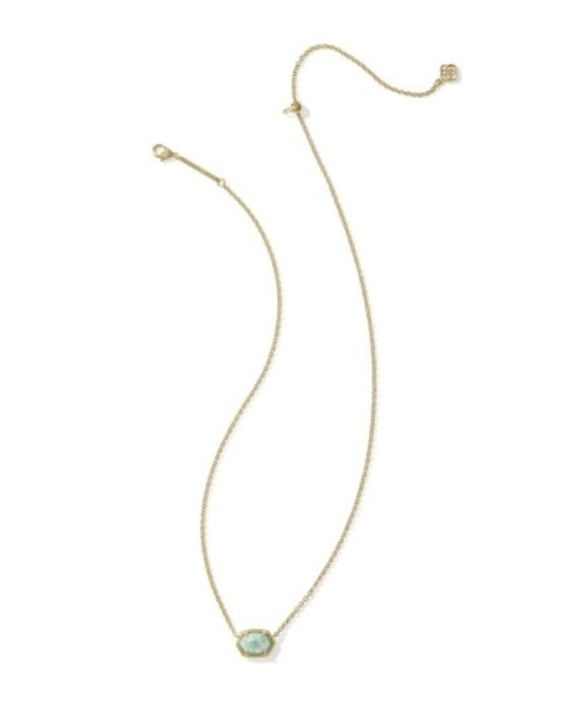 KENDRA SCOTT DESIGN Daphne Gold Frame Short Pendant Necklace in Teal Amazonite