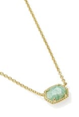 KENDRA SCOTT DESIGN Daphne Gold Frame Short Pendant Necklace in Teal Amazonite