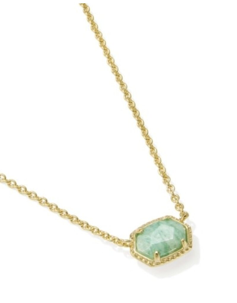 KENDRA SCOTT DESIGN Daphne Gold Frame Short Pendant Necklace in Teal Amazonite