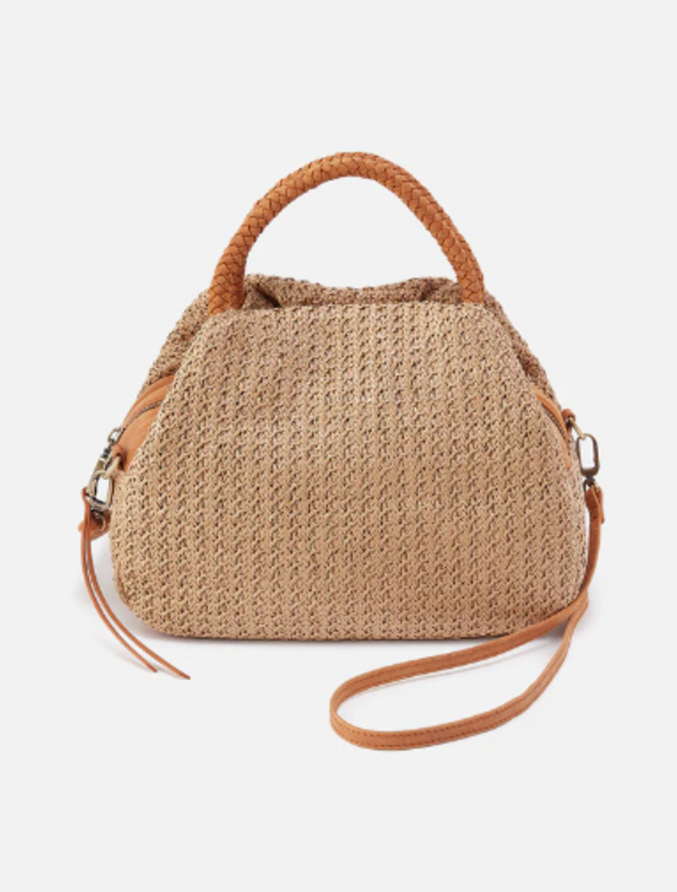 HOBO Darling Small Satchel in Meadow Woven Straw