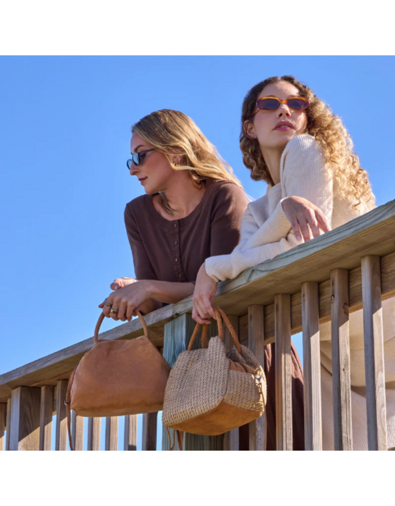 HOBO Darling Small Satchel in Meadow Woven Straw