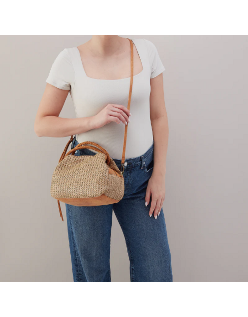 HOBO Darling Small Satchel in Meadow Woven Straw