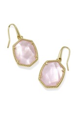 KENDRA SCOTT DESIGN Daphne Gold Frame Drop Earrings in Light Pink Mother-of-Pearl