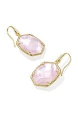 KENDRA SCOTT DESIGN Daphne Gold Frame Drop Earrings in Light Pink Mother-of-Pearl