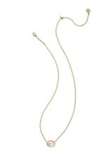 KENDRA SCOTT DESIGN Daphne Gold Frame Short Pendant Necklace in Light Pink Mother-of-Pearl