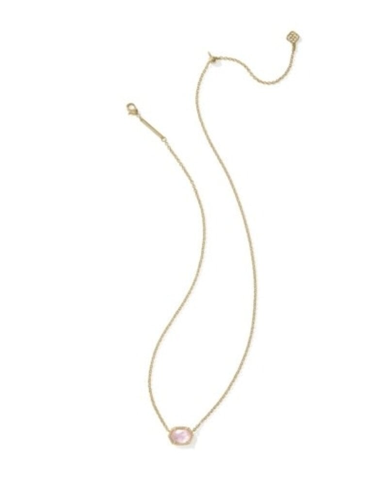 KENDRA SCOTT DESIGN Daphne Gold Frame Short Pendant Necklace in Light Pink Mother-of-Pearl