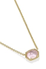 KENDRA SCOTT DESIGN Daphne Gold Frame Short Pendant Necklace in Light Pink Mother-of-Pearl