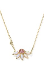 KENDRA SCOTT DESIGN Anya Flower Gold Short Pendant Necklace in Light Pink Mix