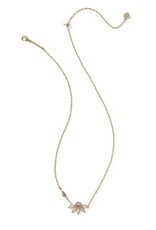 KENDRA SCOTT DESIGN Anya Flower Gold Short Pendant Necklace in Light Pink Mix
