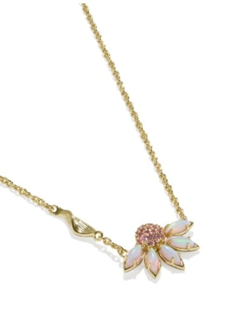 KENDRA SCOTT DESIGN Anya Flower Gold Short Pendant Necklace in Light Pink Mix