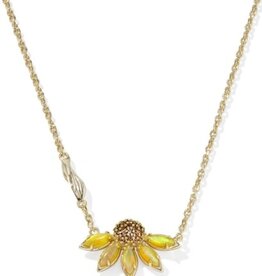 KENDRA SCOTT DESIGN Anya Flower Gold Short Pendant Necklace in Yellow Mix
