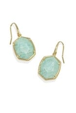 KENDRA SCOTT DESIGN Daphne Gold Frame Drop Earrings in Teal Amazonite