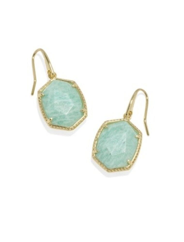 KENDRA SCOTT DESIGN Daphne Gold Frame Drop Earrings in Teal Amazonite