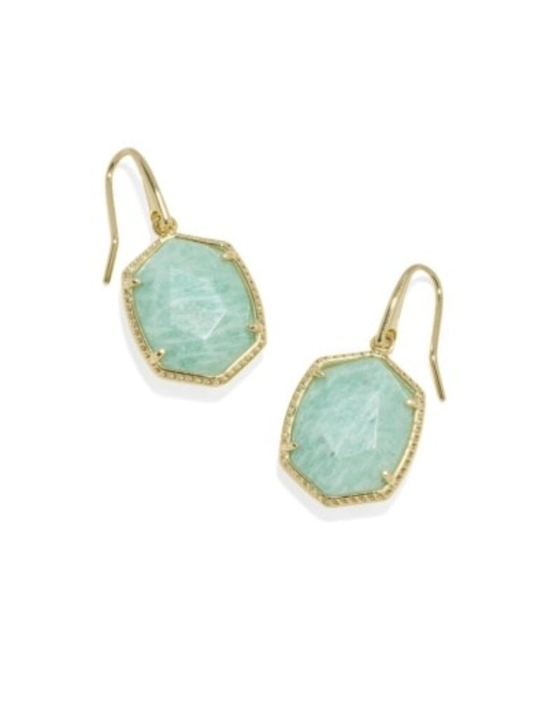 KENDRA SCOTT DESIGN Daphne Gold Frame Drop Earrings in Teal Amazonite