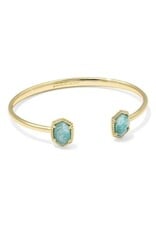 KENDRA SCOTT DESIGN Daphne Gold Frame Cuff Bracelet in Teal Amazonite