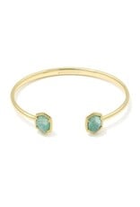 KENDRA SCOTT DESIGN Daphne Gold Frame Cuff Bracelet in Teal Amazonite