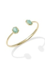 KENDRA SCOTT DESIGN Daphne Gold Frame Cuff Bracelet in Teal Amazonite