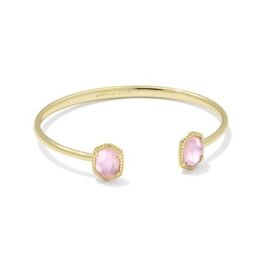 KENDRA SCOTT DESIGN Daphne Gold Frame Cuff Bracelet in Light Pink Mother-of-Pearl