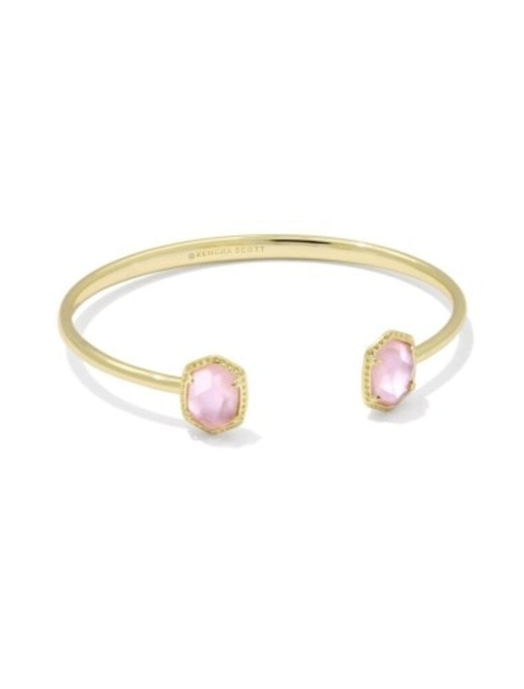 KENDRA SCOTT DESIGN Daphne Gold Frame Cuff Bracelet in Light Pink Mother-of-Pearl