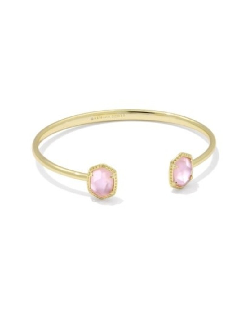 KENDRA SCOTT DESIGN Daphne Gold Frame Cuff Bracelet in Light Pink Mother-of-Pearl