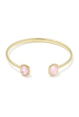 KENDRA SCOTT DESIGN Daphne Gold Frame Cuff Bracelet in Light Pink Mother-of-Pearl