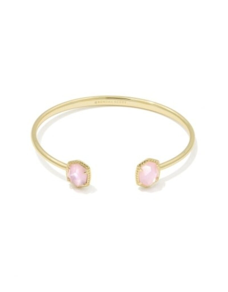 KENDRA SCOTT DESIGN Daphne Gold Frame Cuff Bracelet in Light Pink Mother-of-Pearl