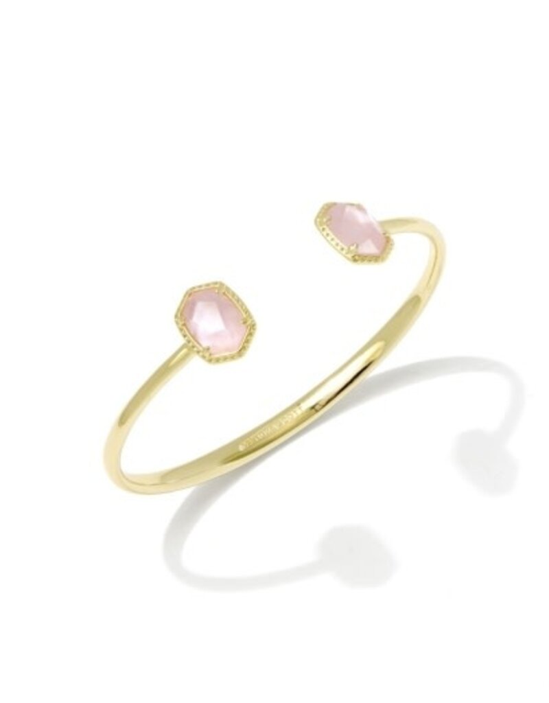 KENDRA SCOTT DESIGN Daphne Gold Frame Cuff Bracelet in Light Pink Mother-of-Pearl