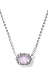 KENDRA SCOTT DESIGN Daphne Silver Frame Short Pendant Necklace in Amethyst