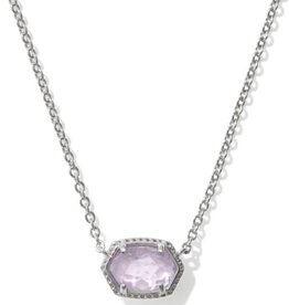 KENDRA SCOTT DESIGN Daphne Silver Frame Short Pendant Necklace in Amethyst