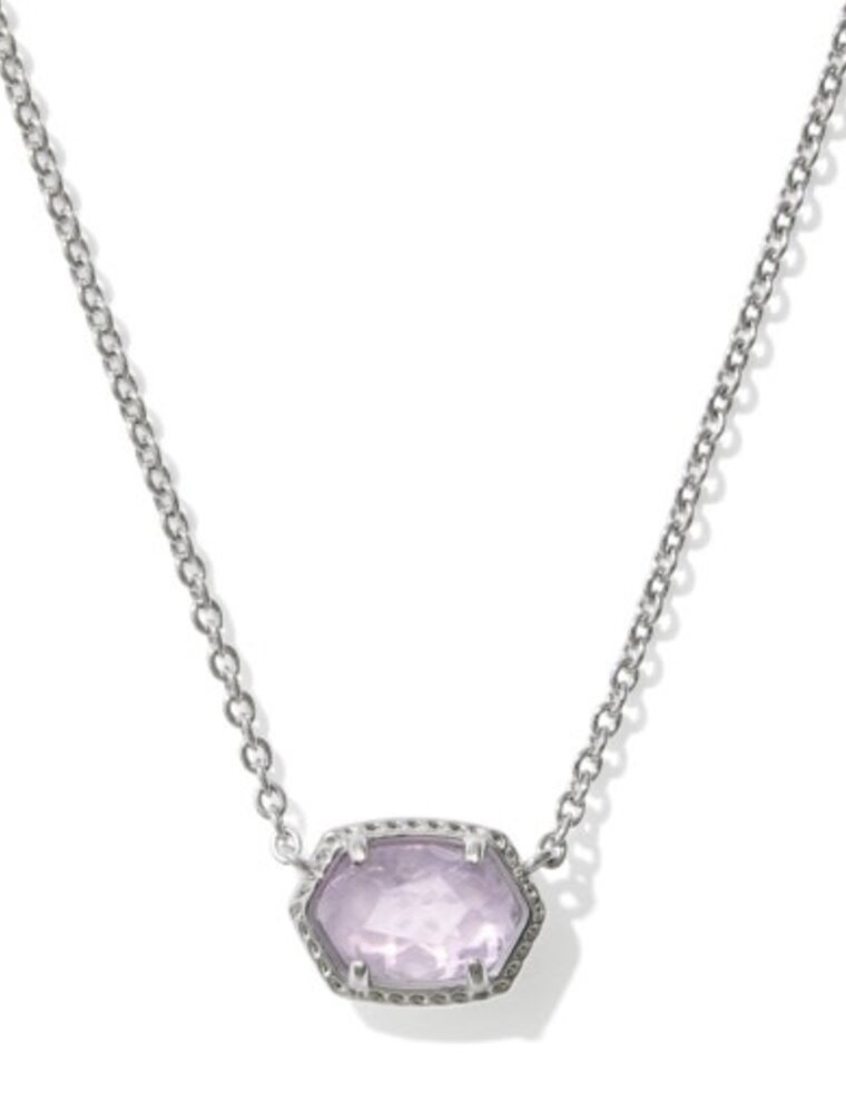 KENDRA SCOTT DESIGN Daphne Silver Frame Short Pendant Necklace in Amethyst
