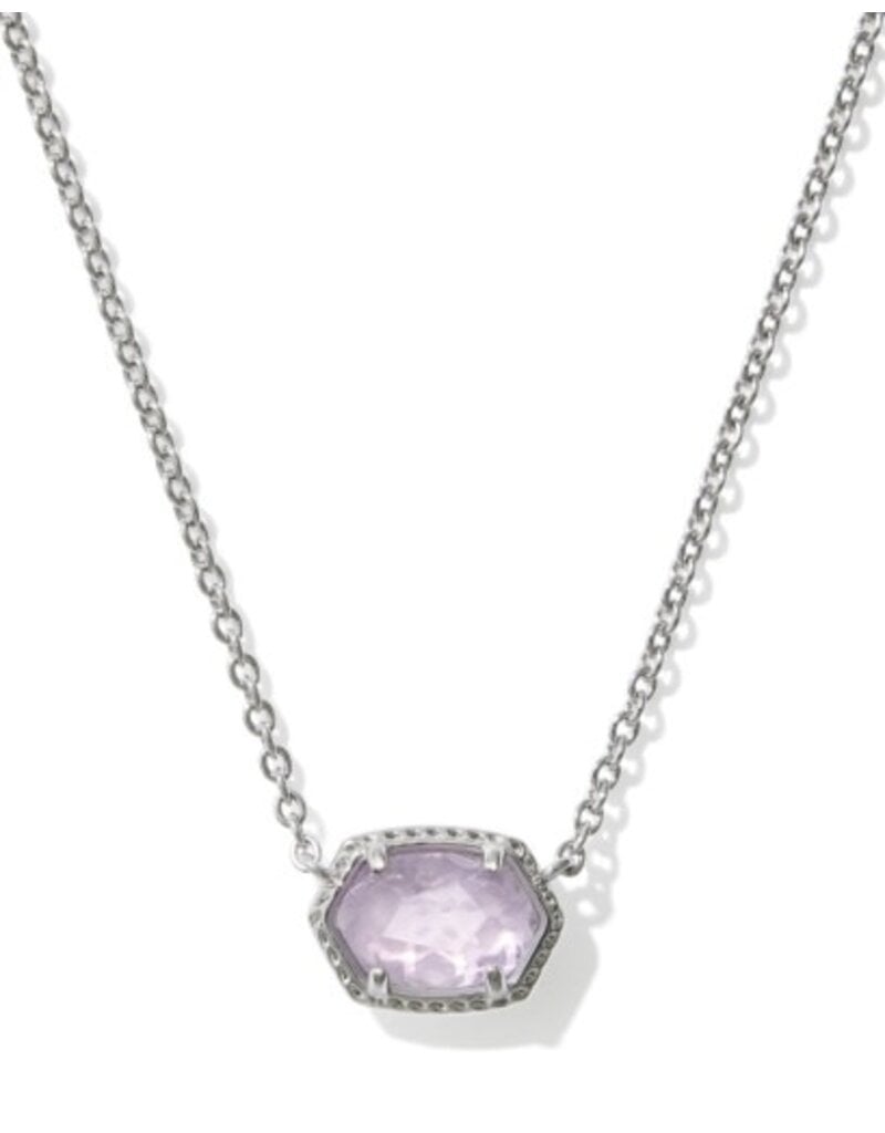 KENDRA SCOTT DESIGN Daphne Silver Frame Short Pendant Necklace in Amethyst