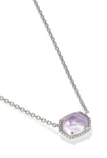 KENDRA SCOTT DESIGN Daphne Silver Frame Short Pendant Necklace in Amethyst