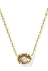 KENDRA SCOTT DESIGN Daphne Gold Frame Short Pendant Necklace in Taupe Mother-of-Pearl