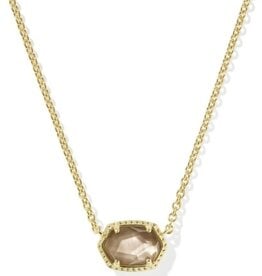 KENDRA SCOTT DESIGN Daphne Gold Frame Short Pendant Necklace in Taupe Mother-of-Pearl