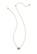 KENDRA SCOTT DESIGN Daphne Gold Frame Short Pendant Necklace in Taupe Mother-of-Pearl