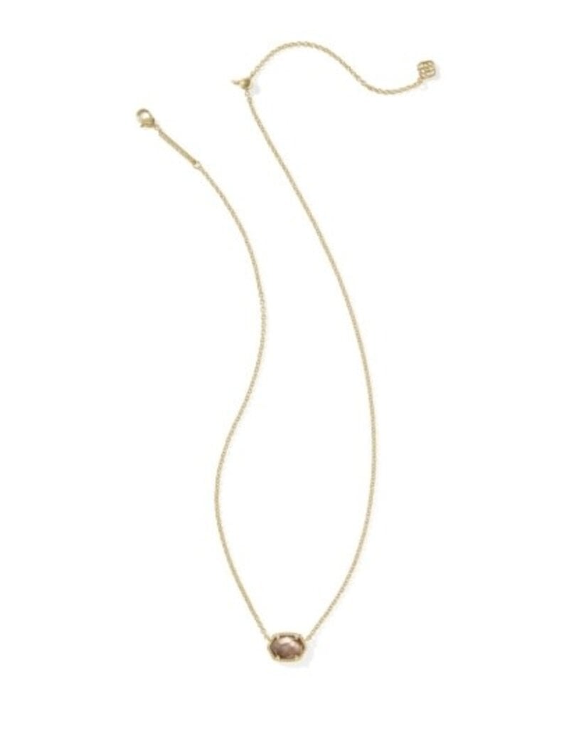 KENDRA SCOTT DESIGN Daphne Gold Frame Short Pendant Necklace in Taupe Mother-of-Pearl