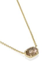 KENDRA SCOTT DESIGN Daphne Gold Frame Short Pendant Necklace in Taupe Mother-of-Pearl