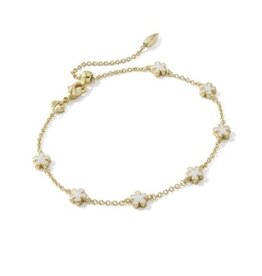 KENDRA SCOTT DESIGN Jane Gold Delicate Chain Bracelet in White Enamel
