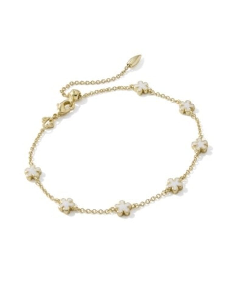 KENDRA SCOTT DESIGN Jane Gold Delicate Chain Bracelet in White Enamel