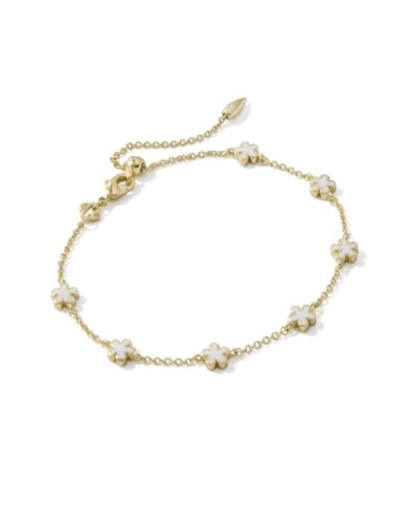 KENDRA SCOTT DESIGN Jane Gold Delicate Chain Bracelet in White Enamel