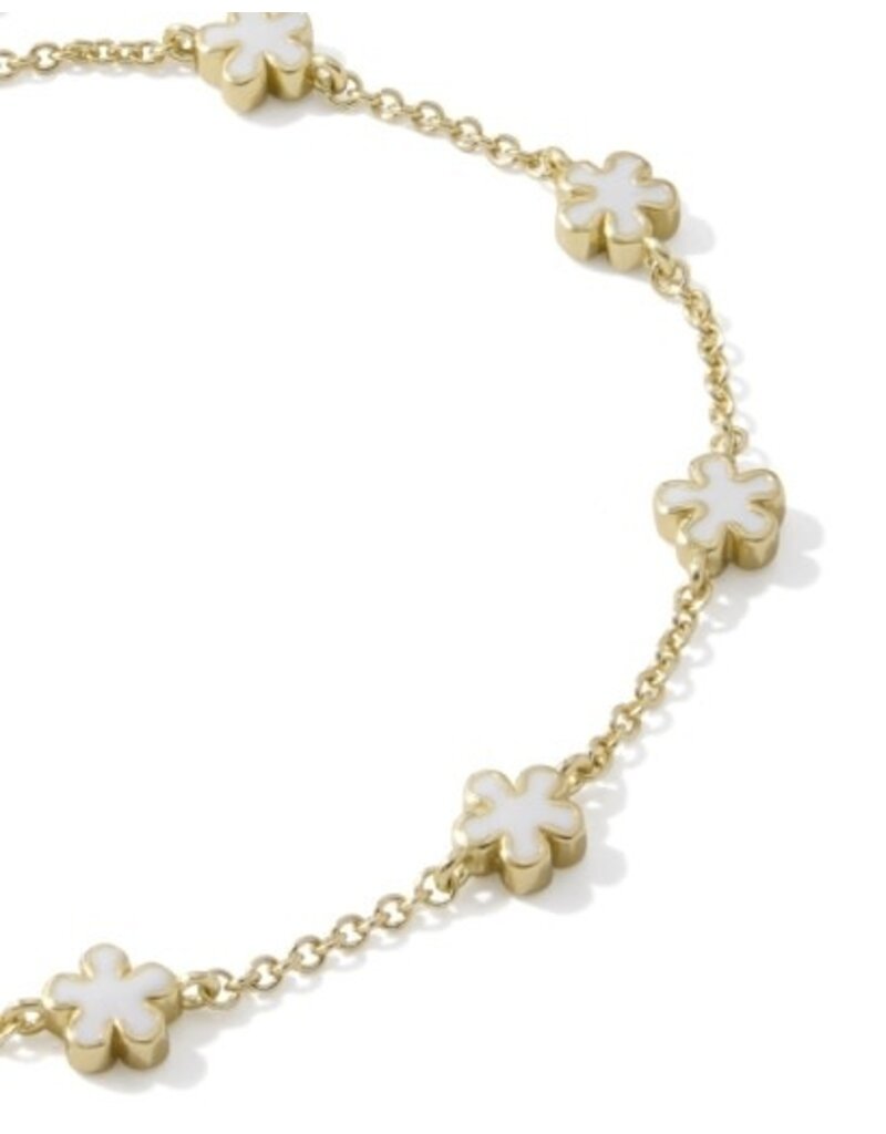 KENDRA SCOTT DESIGN Jane Gold Delicate Chain Bracelet in White Enamel