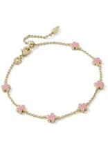 KENDRA SCOTT DESIGN Jane Gold Delicate Chain Bracelet in Dark Pink Enamel