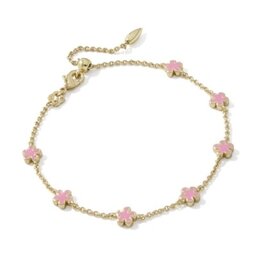 KENDRA SCOTT DESIGN Jane Gold Delicate Chain Bracelet in Dark Pink Enamel