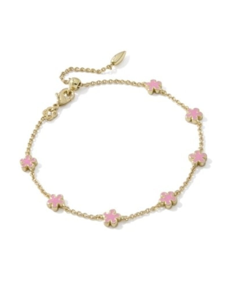 KENDRA SCOTT DESIGN Jane Gold Delicate Chain Bracelet in Dark Pink Enamel